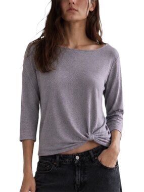 S/M Gibson Heathered Purple Knot Hem Sweater Top